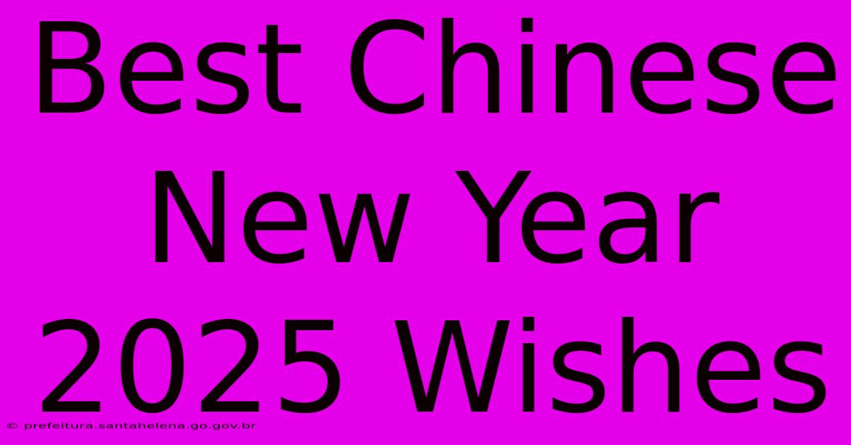 Best Chinese New Year 2025 Wishes