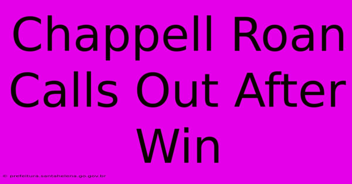 Chappell Roan Calls Out After Win