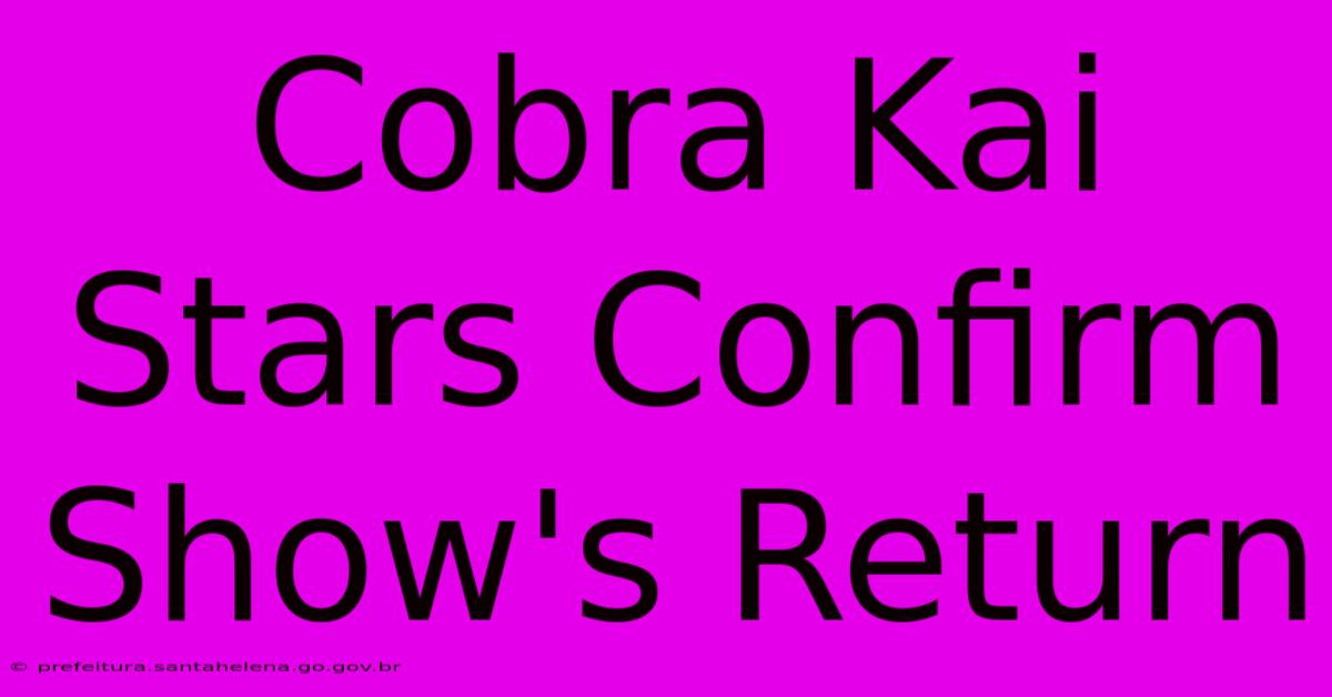 Cobra Kai Stars Confirm Show's Return Cobra Kai Stars Confirm Show's Return