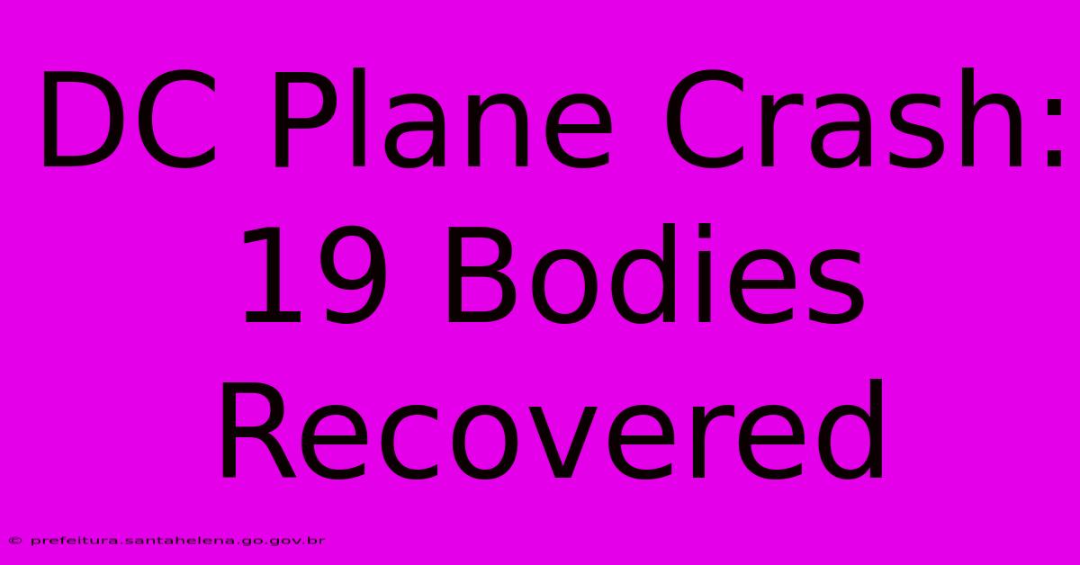 DC Plane Crash: 19 Bodies Recovered