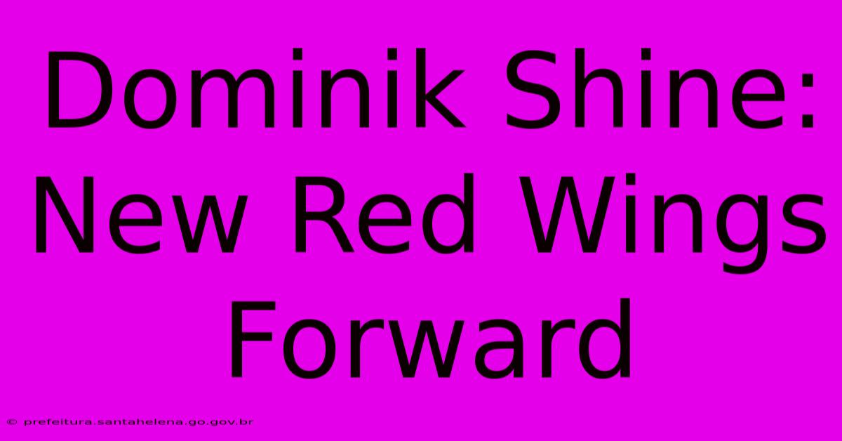 Dominik Shine: New Red Wings Forward