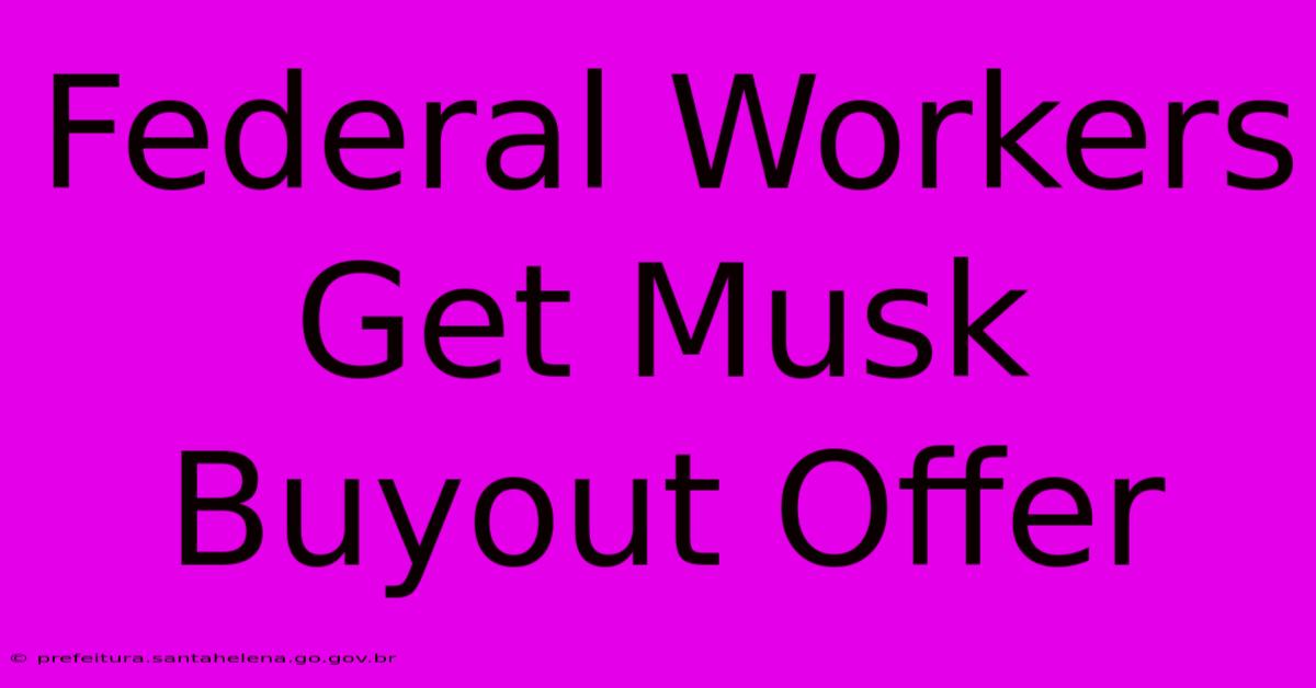 Federal Workers Get Musk Buyout Offer