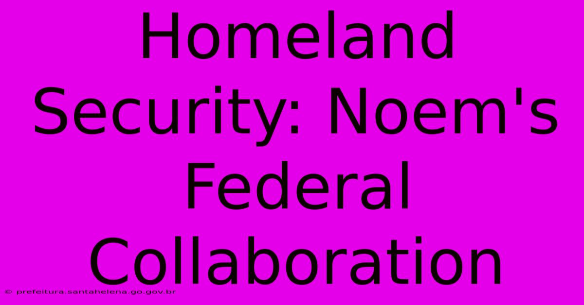 Homeland Security: Noem's Federal Collaboration