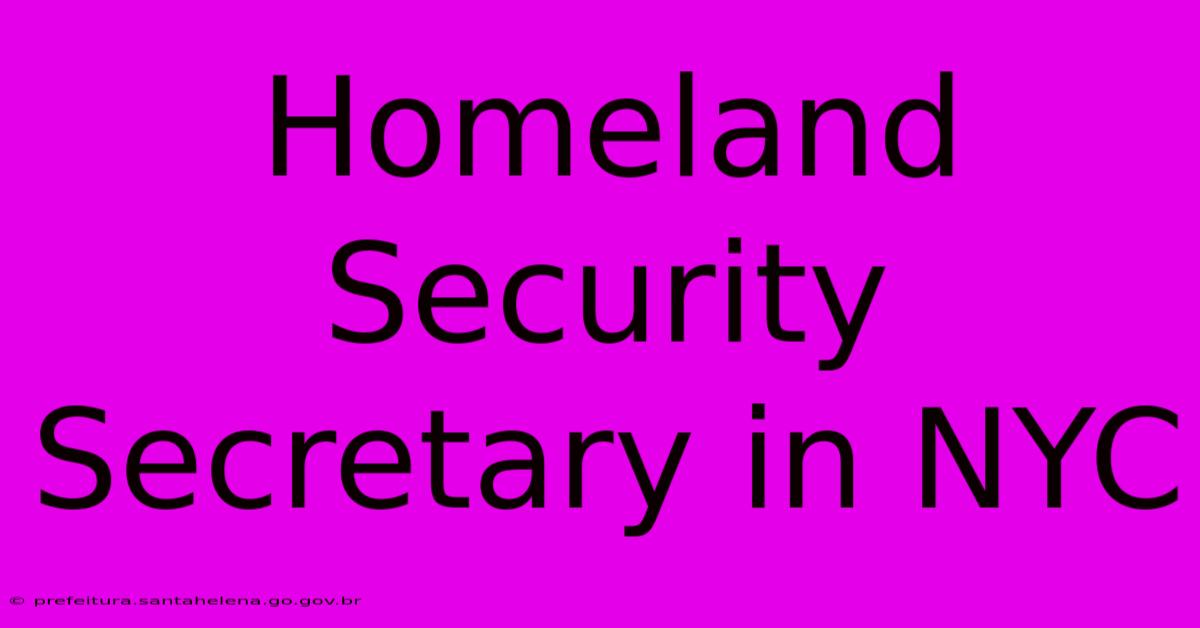 Homeland Security Secretary In NYC