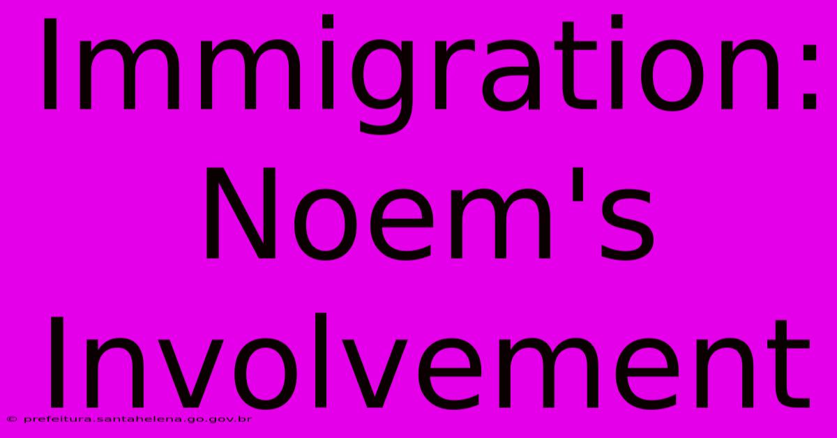 Immigration: Noem's Involvement