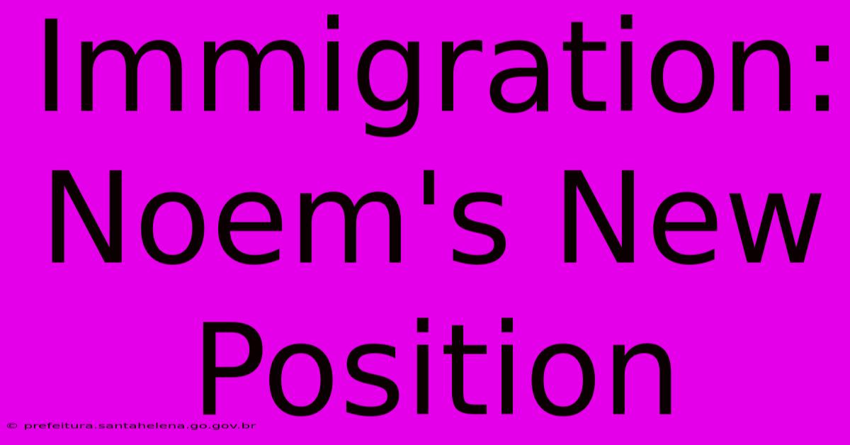 Immigration: Noem's New Position