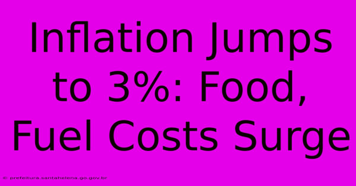Inflation Jumps To 3%: Food, Fuel Costs Surge Inflation Jumps To 3%: Food, Fuel Costs Surge