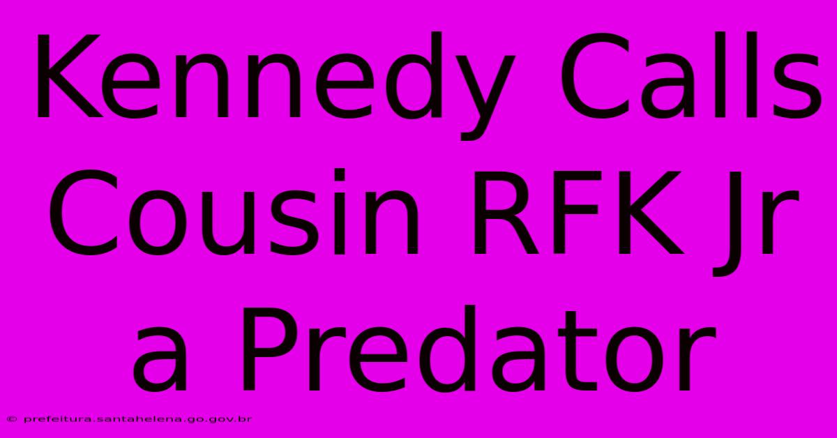 Kennedy Calls Cousin RFK Jr A Predator