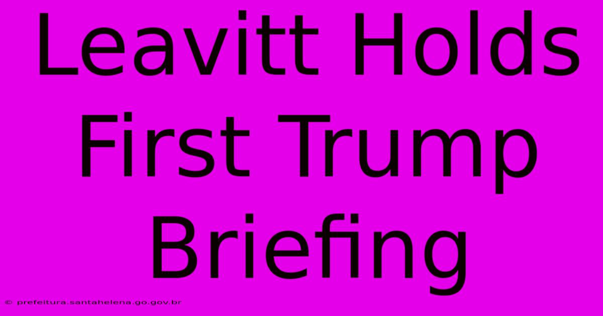 Leavitt Holds First Trump Briefing