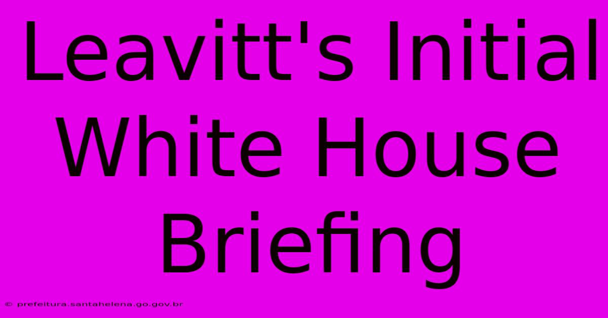 Leavitt's Initial White House Briefing