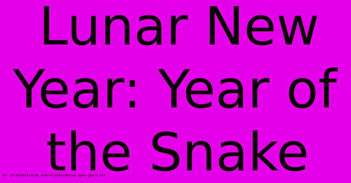 Lunar New Year: Year Of The Snake