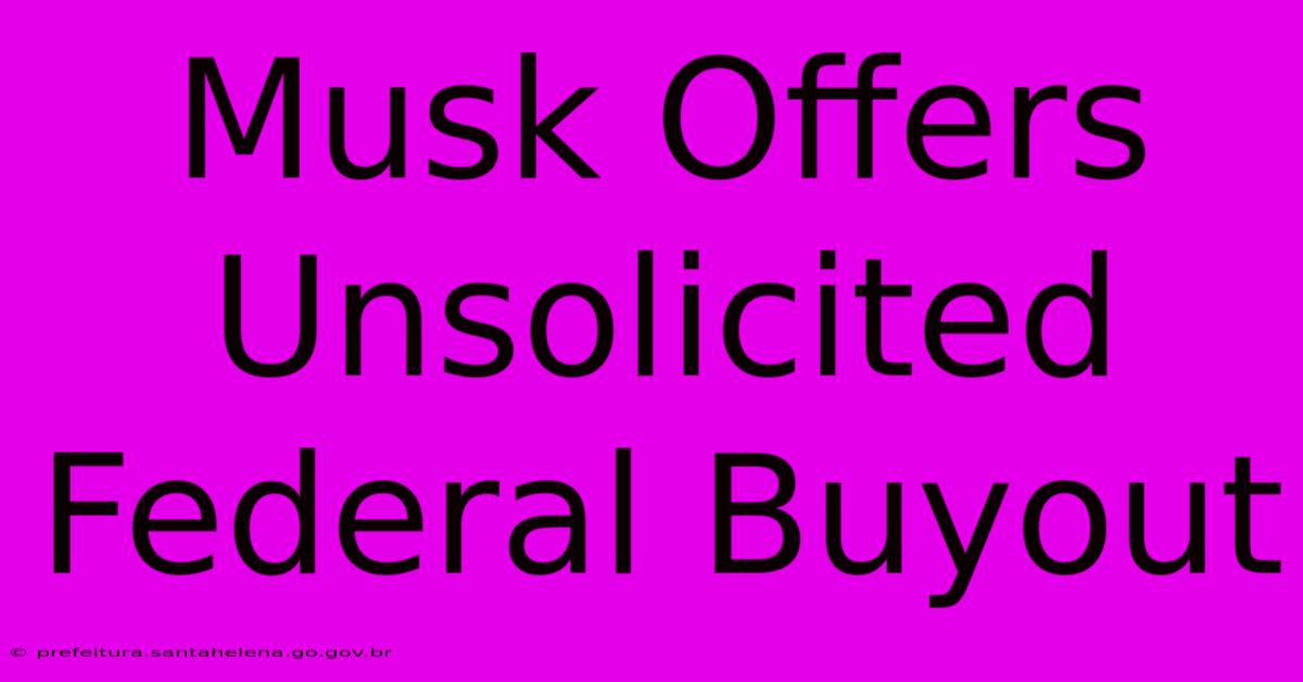 Musk Offers Unsolicited Federal Buyout