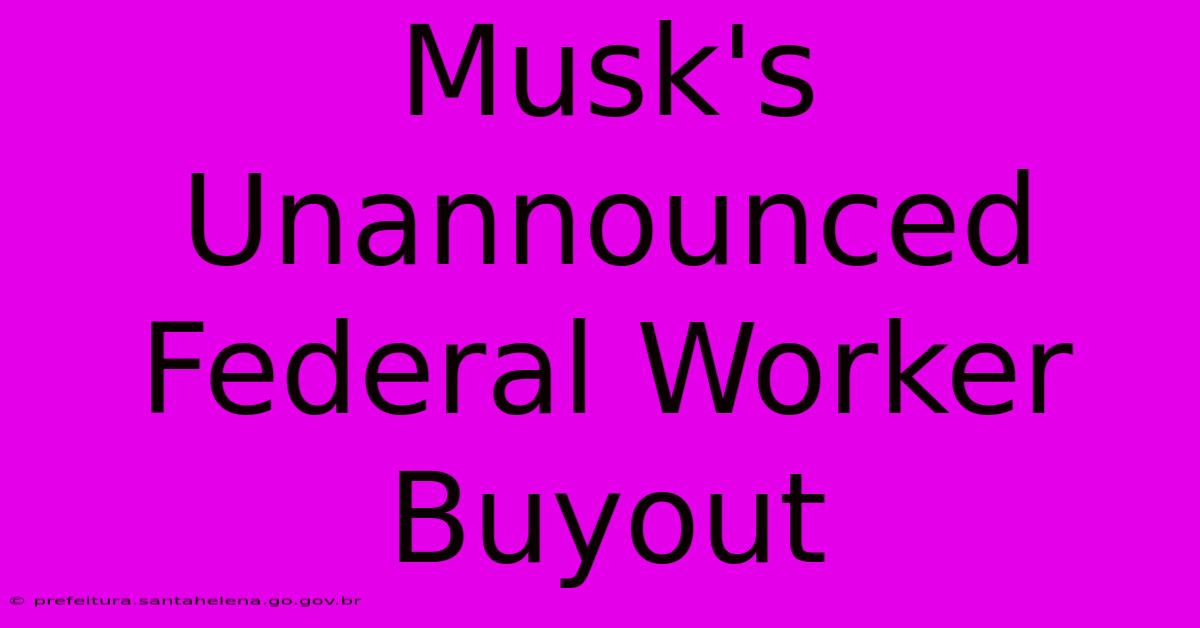 Musk's Unannounced Federal Worker Buyout