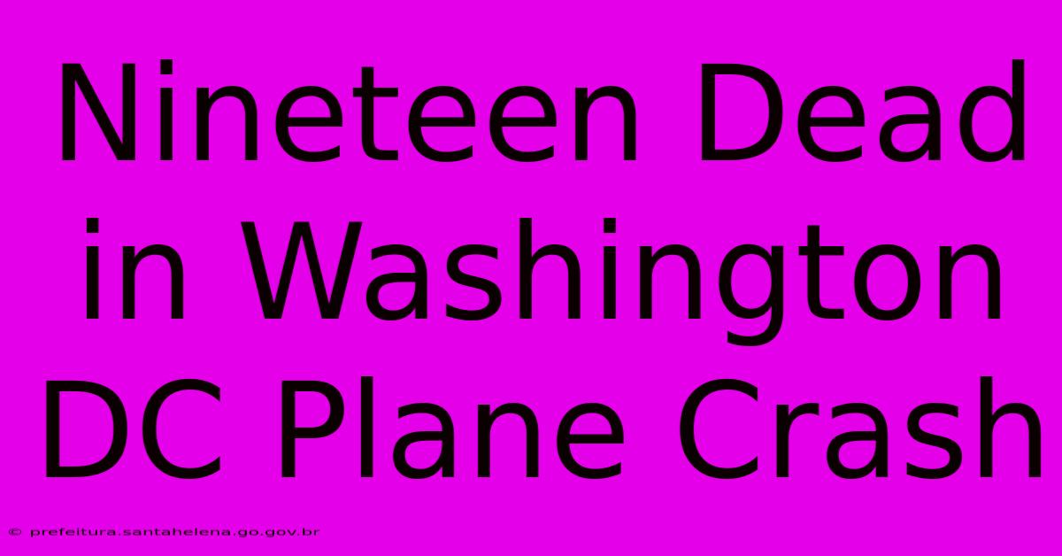 Nineteen Dead In Washington DC Plane Crash