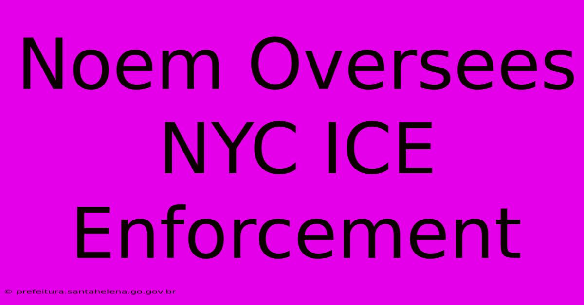 Noem Oversees NYC ICE Enforcement