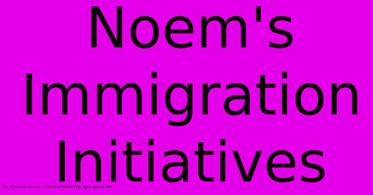 Noem's Immigration Initiatives