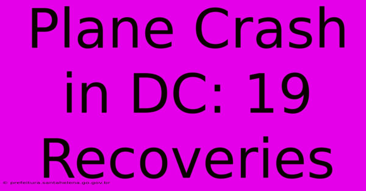 Plane Crash In DC: 19 Recoveries