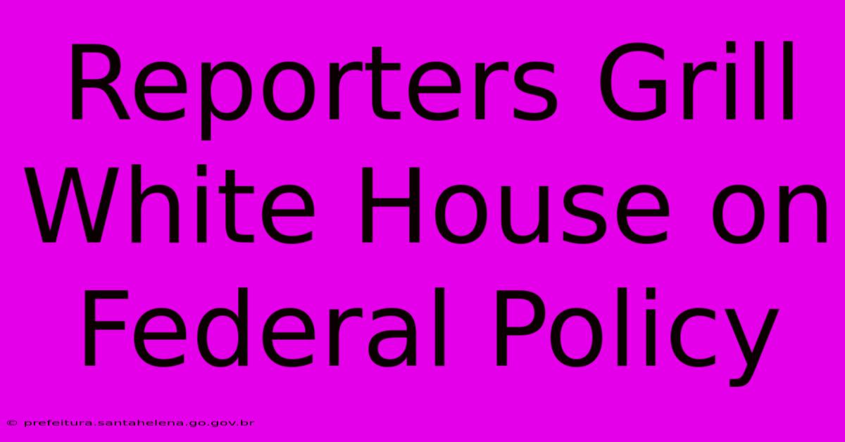 Reporters Grill White House On Federal Policy