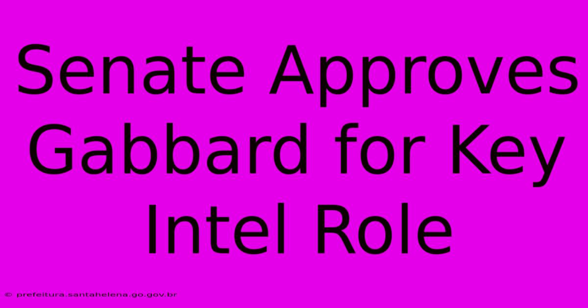 Senate Approves Gabbard For Key Intel Role Senate Approves Gabbard For Key Intel Role