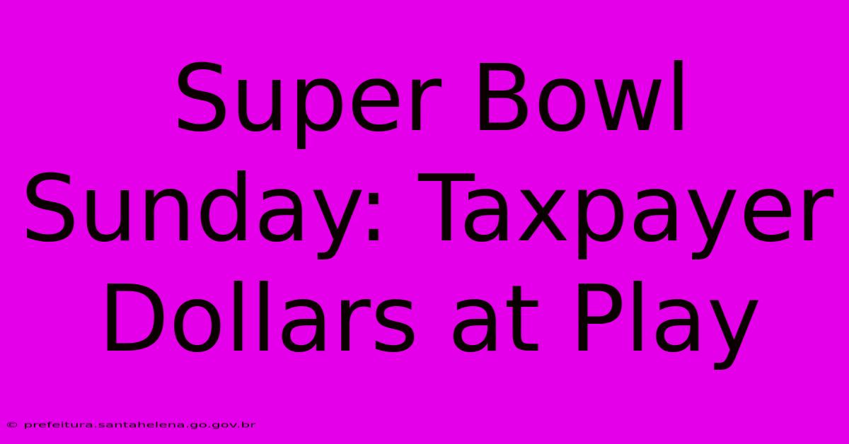 Super Bowl Sunday: Taxpayer Dollars At Play