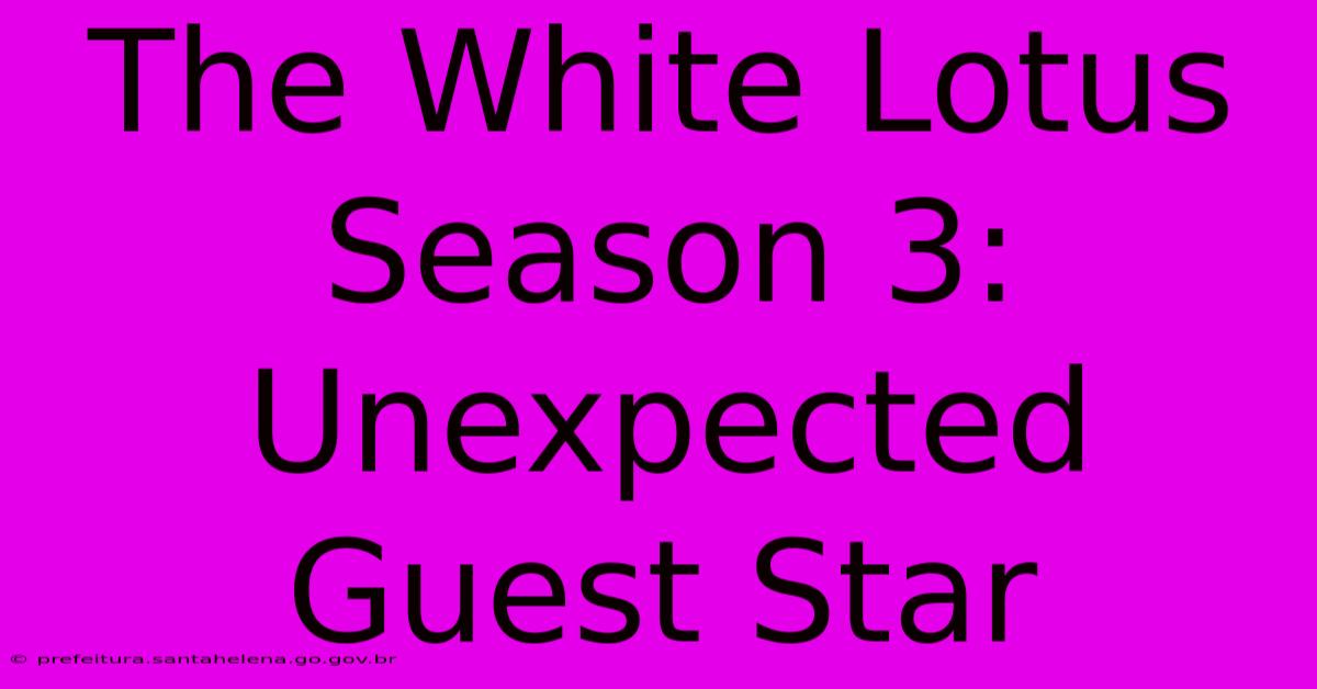 The White Lotus Season 3: Unexpected Guest Star The White Lotus Season 3: Unexpected Guest Star