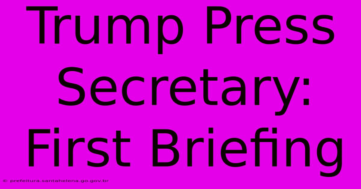 Trump Press Secretary: First Briefing