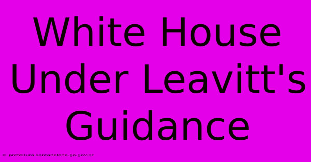 White House Under Leavitt's Guidance