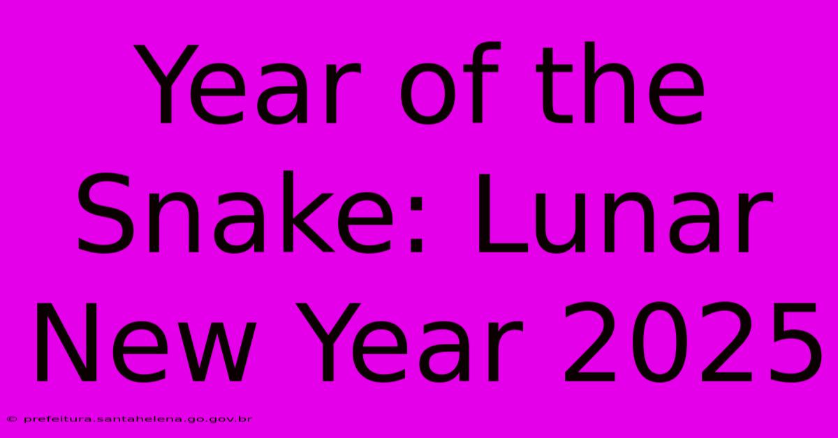 Year Of The Snake: Lunar New Year 2025