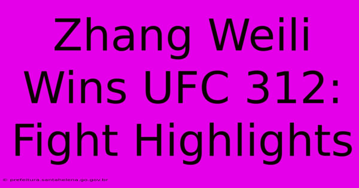 Zhang Weili Wins UFC 312: Fight Highlights Zhang Weili Wins UFC 312: Fight Highlights