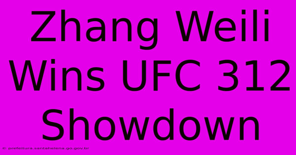 Zhang Weili Wins UFC 312 Showdown Zhang Weili Wins UFC 312 Showdown